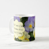Hübsche Lila gelbe Stiefmütterchen Motivation Quot Kaffeetasse (Vorderseite Links)
