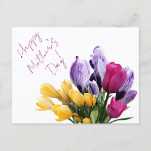 Hübsche, lila-gelbpinke Tulpe-Blume für Mum Feiertagspostkarte