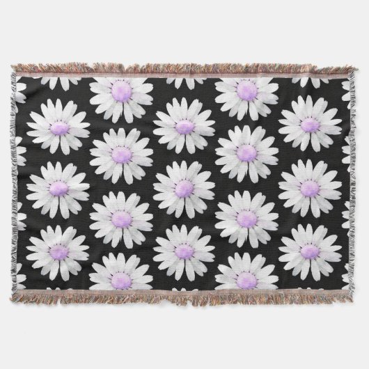 Hübsche Lila Gepunktete Gänseblümchen Decke (Vorderseite)