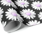 Hübsche Lila Gepunktete Gänseblümchen Geschenkpapier (Rolleneckpunkt)