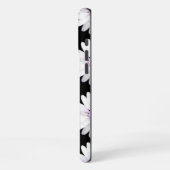 Hübsche Lila Gepunktete Gänseblümchen iPhone Hülle (Linke Seite)