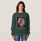 Hübsche Lila Geranium-Blume Personalisiert Sweatshirt (Vorne ganz)
