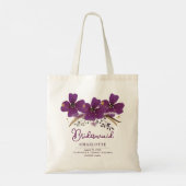 Hübsche, Lila gestrichene Blume Bridesmaid Tote Ta Tragetasche (Rückseite)