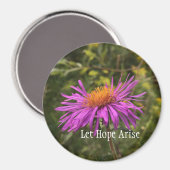 Hübsche Lila Gold-Blume Inspiration-Hope-Zitat Magnet (Vorderseite/Rückseite)