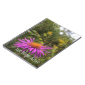 Hübsche Lila Gold-Blume Inspiration-Hope-Zitat Notizblock (Linke Seite)