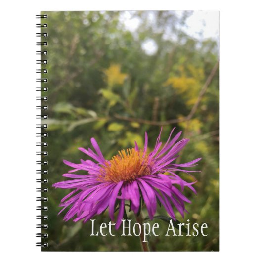 Hübsche Lila Gold-Blume Inspiration-Hope-Zitat Notizblock (Vorderseite)