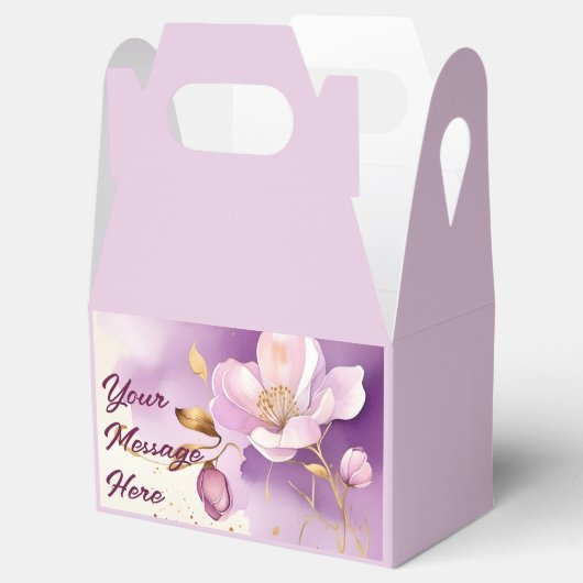 Hübsche Lila Goldfloral Geschenkschachtel (Geöffnet)