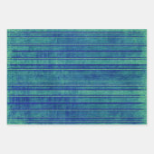 Hübsche, Lila, grüne, blaue Streifen Geschenkpapier Set (Vorderseite 2)