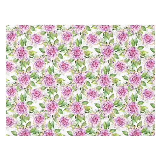 Hübsche Lila grüne Farbe Moderne Blumenfarbe Kurz Tischdecke (Vorderseite (Horizontal))
