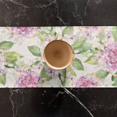 Hübsche Lila grüne Farbe Moderne Blumenpracht Kurzer Tischläufer