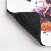 Hübsche Lila Haarbürsten; Hexenkürbis und Fledermä Mousepad (Ecke)