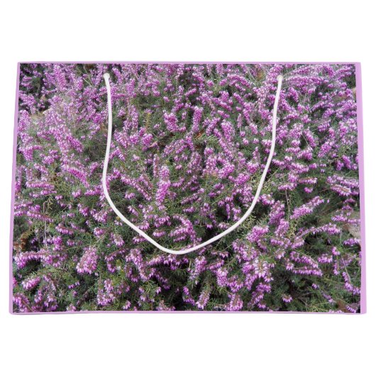Hübsche Lila Heather Floral Große Geschenktüte (Vorderseite)