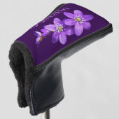 Hübsche lila Hepatica-Blumen Name Golf Headcover (3/4 Vorderseite)