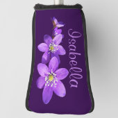 Hübsche lila Hepatica-Blumen Name Golf Headcover (Rotieren 90)
