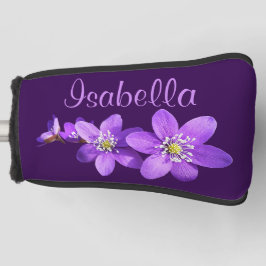 Hübsche lila Hepatica-Blumen Name Golf Headcover