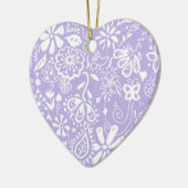 Hübsche Lila Herzdekoration Keramik Ornament (Links)