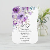 hübsche lila Hochzeitseinladung Save The Date (Stehend Vorderseite)