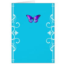 Hübsche Lila Holographic Butterfly Card - Blau