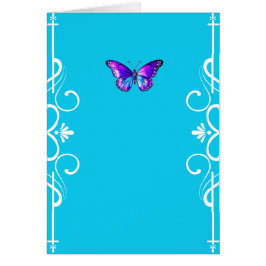Hübsche Lila Holographic Butterfly Card - Blau