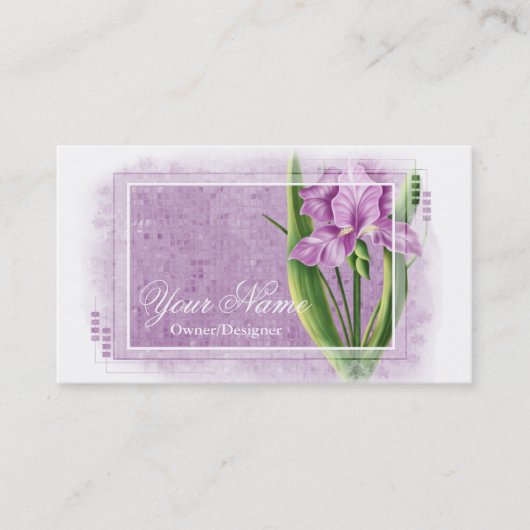 Hübsche Lila Iris Blume Business Cards d1 Visitenkarte (Vorderseite)