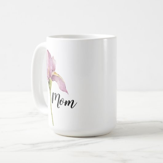 Hübsche Lila Iris Floral Tasse für sie (Vorderseite Links)