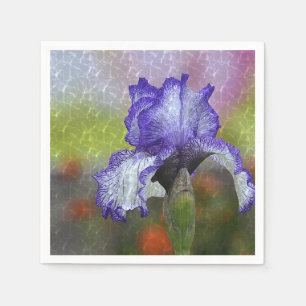 Hübsche lila Iris Serviette