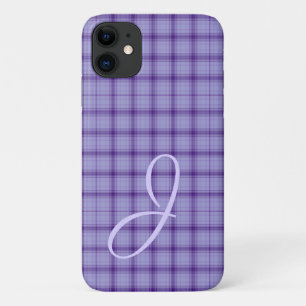 Hübsche lila Karo-iPhone-Hülle mit Monogramm Case-Mate iPhone Hülle