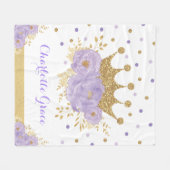 Hübsche Lila Königliche Kronprinzessin Fleecedecke (Vorderseite (Horizontal))