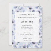 Hübsche Lila Lavendel-Blume Geburtstag Einladung (Vorderseite)