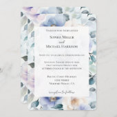 Hübsche Lila Lavendel Blume Hochzeit Einladung (Vorne/Hinten)