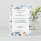 Hübsche Lila Lavendel Blume Hochzeit Einladung (Stehend Vorderseite)