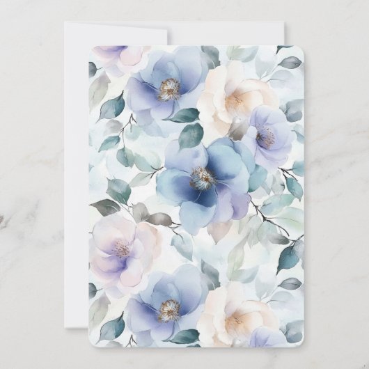 Hübsche Lila Lavendel Blume Hochzeit Einladung (Rückseite)