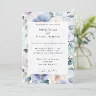 Hübsche Lila Lavendel Blume Hochzeit Einladung