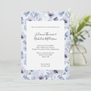 Hübsche Lila Lavendel-Blume Hochzeit Einladung