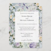 Hübsche Lila Lavendel Blume Hochzeit Einladung (Vorne/Hinten)