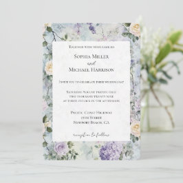Hübsche Lila Lavendel Blume Hochzeit Einladung