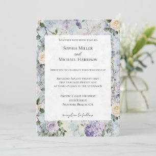 Hübsche Lila Lavendel Blume Hochzeit Einladung