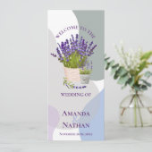 Hübsche Lila Lavendel Blume Hochzeitsprogramm Einladung (Stehend Vorderseite)