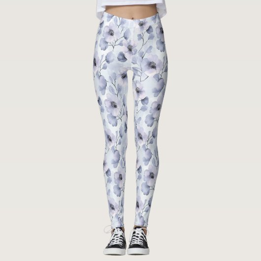Hübsche Lila Lavendel-Blume Leggings (Vorderseite)