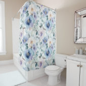 Hübsche Lila Lavendel Weiße Blume Duschvorhang (Beispiel)