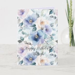 Hübsche Lila Lavendel Weiße Blume Geburtstag Karte