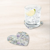 Hübsche Lila Lavendel Weiße Rosen Blumenhochzeit Untersetzer (Vor Ort)