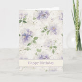 Hübsche lila Lavendelblumen Geburtstag Karte (Vorderseite)