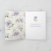 Hübsche lila Lavendelblumen Geburtstag Karte (Innenseite)