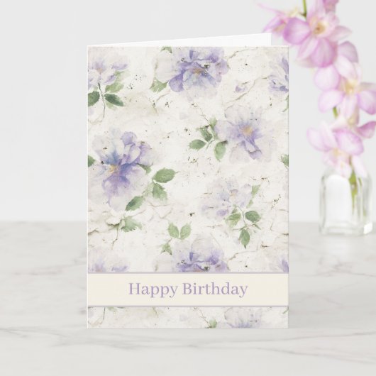 Hübsche lila Lavendelblumen Geburtstag Karte (Orchidee)