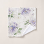 Hübsche lila Lavendelblüten Badhandtuch Set (Waschlappen)