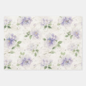Hübsche lila Lavendelblüten Geschenkpapier Set (Vorderseite)