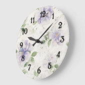 Hübsche lila Lavendelblüten Große Wanduhr (Winkel)