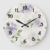 Hübsche lila Lavendelblüten Große Wanduhr (Vorderseite)