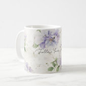 Hübsche lila Lavendelblüten Kaffeetasse (Vorderseite Links)